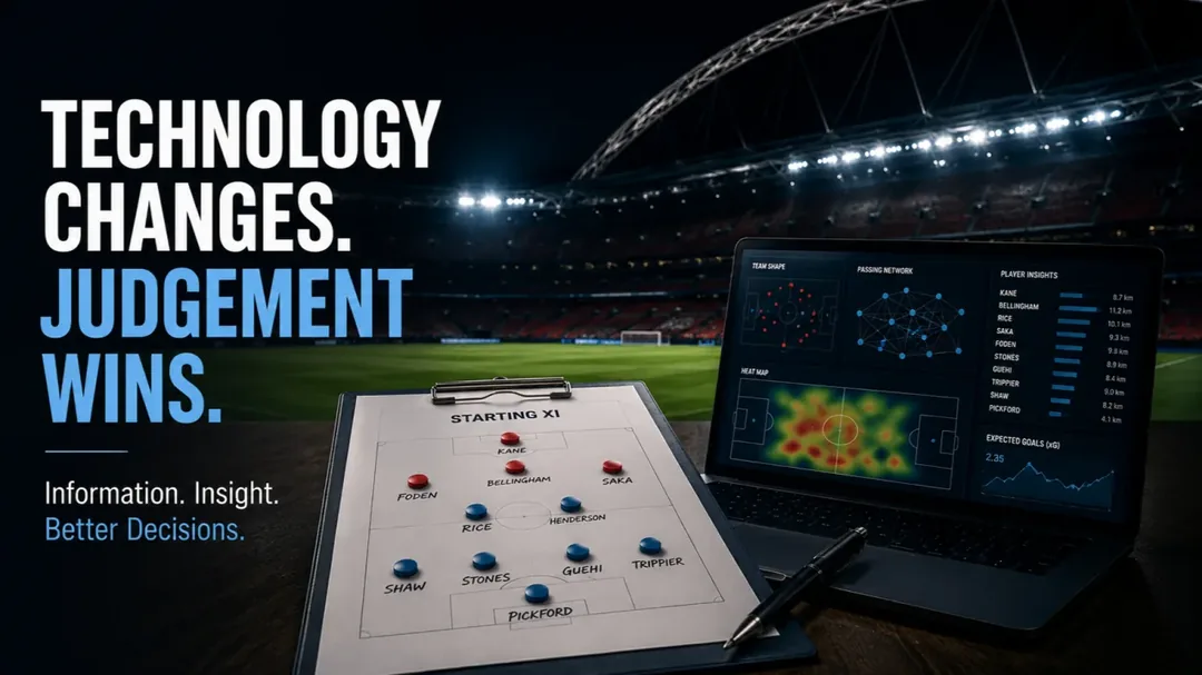 Tactics Board with Technology Changes. Judgement Wins tagline