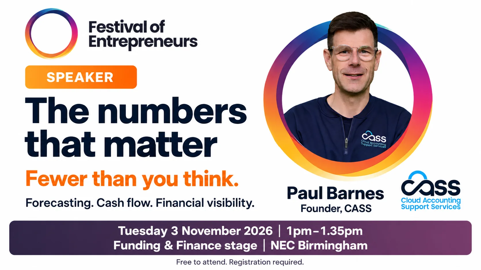I'm speaking at the Festival of Entrepreneurs: the numbers that matter are fewer than you think