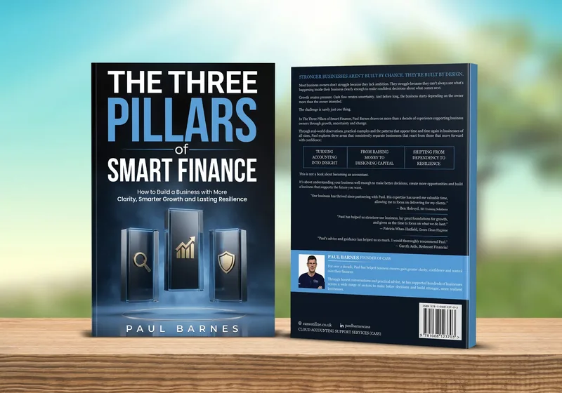 Book with the title “The Three Pillars of Smart Finance”